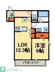 エストフォート上本郷(1LDK/1階)の間取り写真