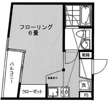 スパイラル白鷺(ワンルーム/2階)の間取り写真