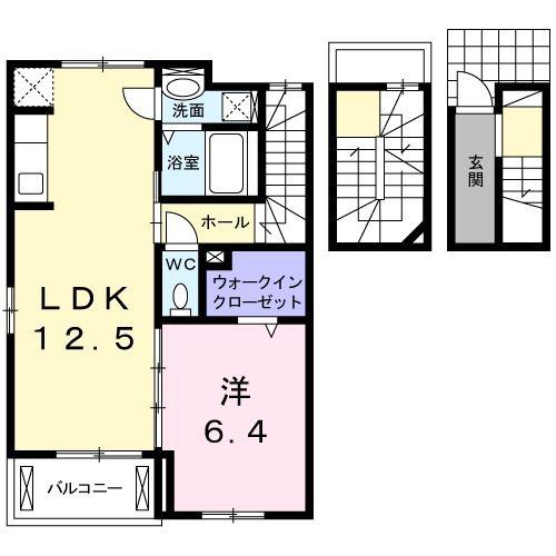 ハミングバード(1LDK/3階)の間取り写真