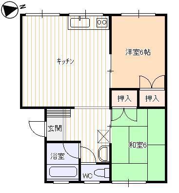 マルベリー・マンション(2LDK/1階)の間取り写真