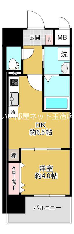 エグゼ大阪CITYオースティン(1DK/8階)の間取り写真
