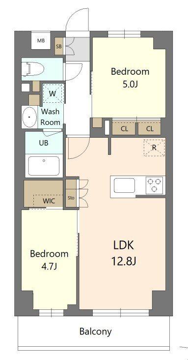 S-RESIDENCE東浦和(2LDK/5階)の間取り写真