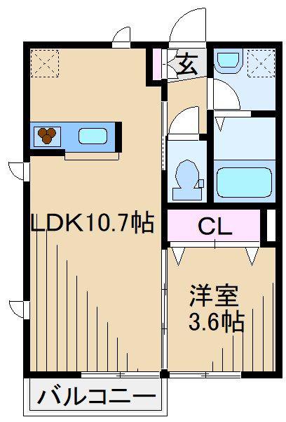シェソワ(1LDK/2階)の間取り写真