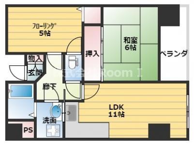 ロフティ上町(2LDK/9階)の間取り写真