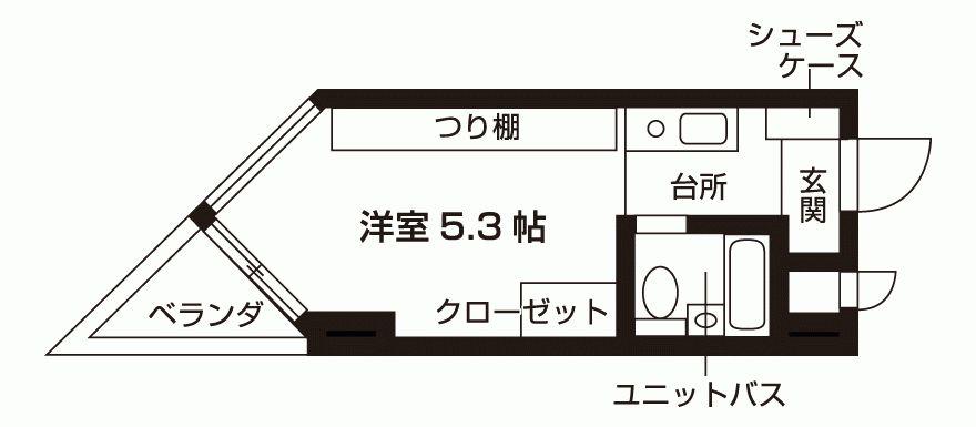 メモリアルメゾンあべの(1K/3階)の間取り写真