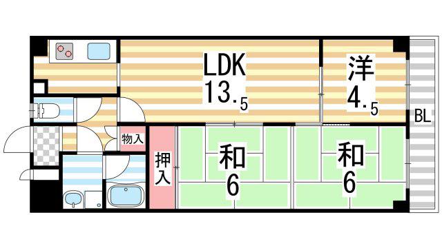 セワール吉田(3LDK/3階)の間取り写真