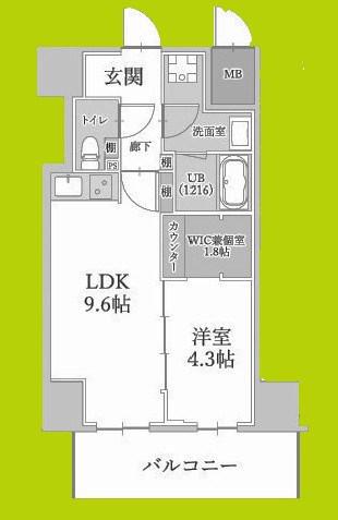 ハイラインV(1DK/5階)の間取り写真