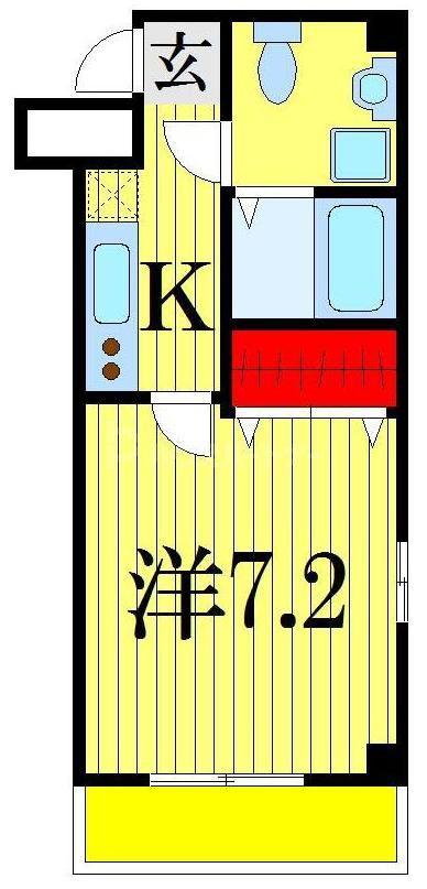 リベルテプレジール幕張(1K/2階)の間取り写真