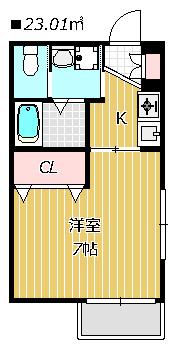 プチキャロット(1K/1階)の間取り写真
