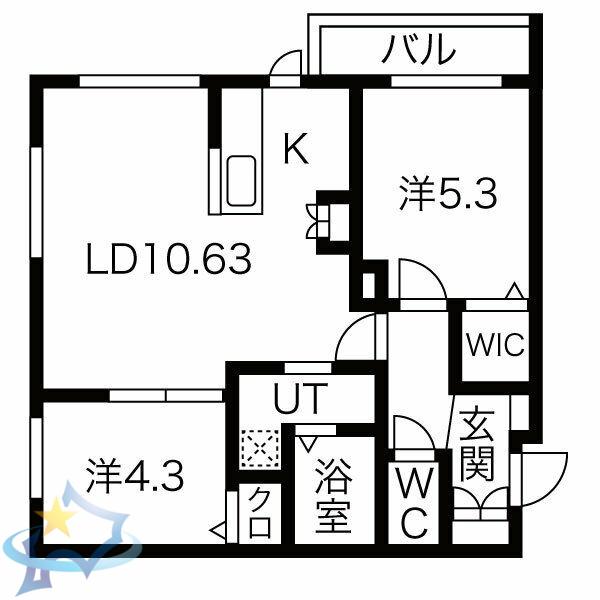 PINO KITAMARUYAMA(2LDK/4階)の間取り写真