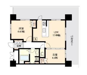 リボンシティコミュニティ(2LDK/9階)の間取り写真