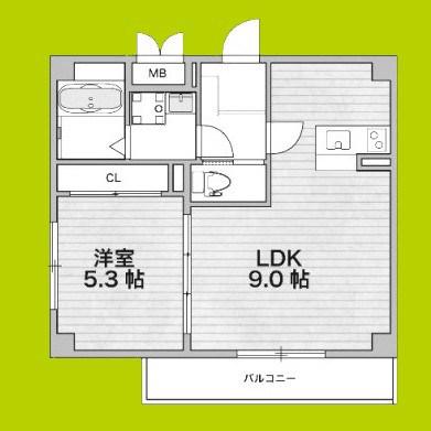SCALA TOYOTSU(1LDK/1階)の間取り写真