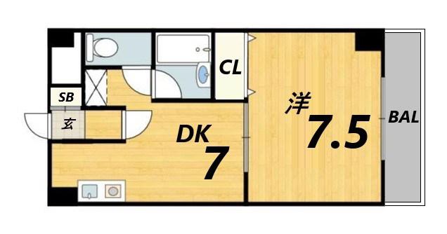 アルコ・ラ・カーサ佃町(1DK/3階)の間取り写真