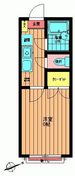 ルンビーニ(1K/1階)の間取り写真