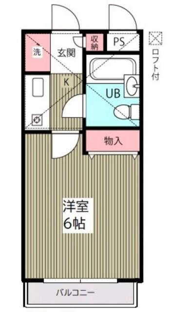 塩焼第3メゾン(1K/2階)の間取り写真