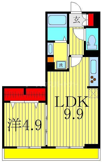 フェリーチェおおたかの森II(1LDK/1階)の間取り写真