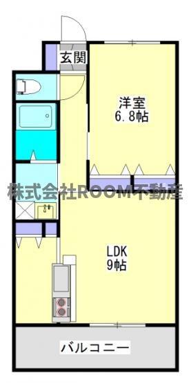 スカイコート年見(1LDK/6階)の間取り写真