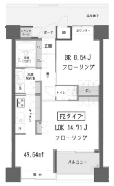 ガーデン蒲田(1LDK/8階)の間取り写真
