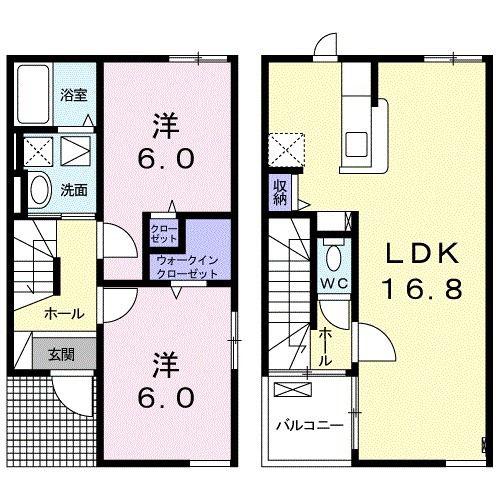 セレノサニーホーム(2LDK/1階)の間取り写真