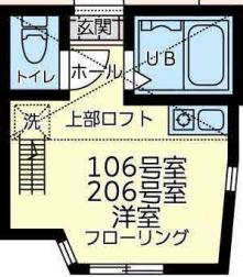 ユナイト池上サンダーボール(ワンルーム/1階)の間取り写真