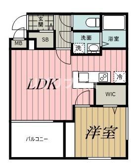 ミリアビタ長洲(1LDK/2階)の間取り写真