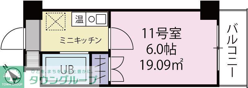 ベルビー川崎(1K/2階)の間取り写真