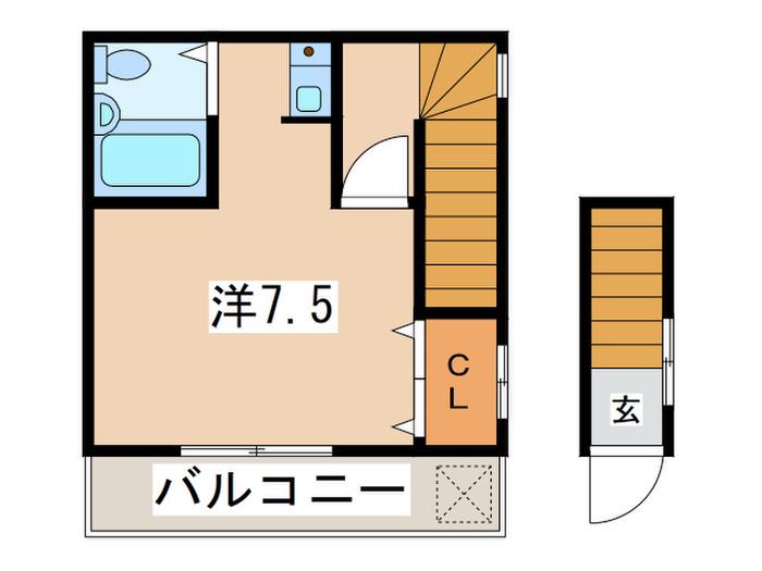 高橋アパート(ワンルーム/2階)の間取り写真