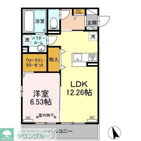 クロッシア三河町(1LDK/3階)の間取り写真