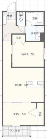 LEROY千里山(1SLDK/2階)の間取り写真