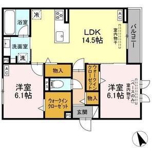 セレスティア唐山町(2LDK/3階)の間取り写真