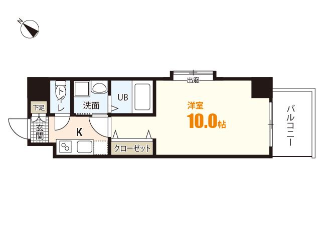 エイトバレー古市ANNEX(1K/10階)の間取り写真