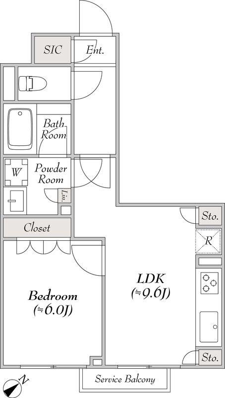 ポラスト代々木上原(1LDK/B1階)の間取り写真