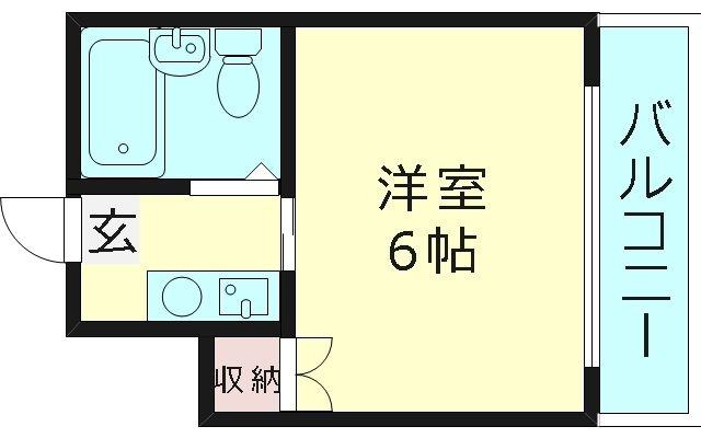 アクシオス野江サウス(1K/6階)の間取り写真