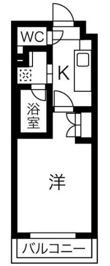タウンライフ藤ヶ丘西(1K/2階)の間取り写真