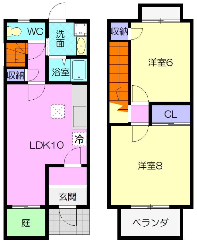 ファミール北野(2LDK/1階)の間取り写真