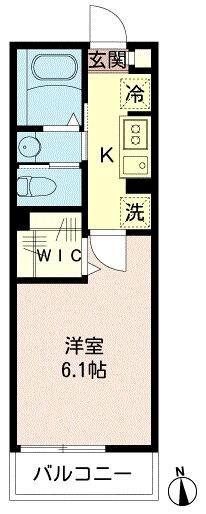 ミハス三ツ沢下町(1K/3階)の間取り写真
