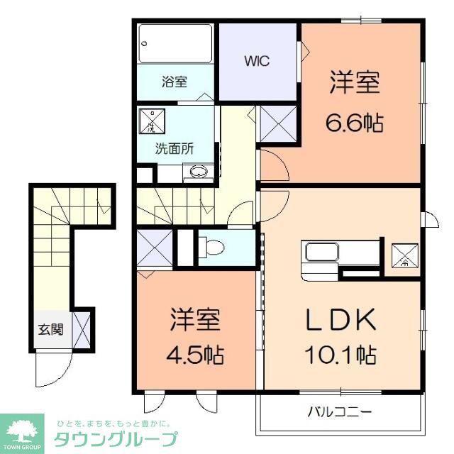 サンバード老ヶ沢(1LDK/2階)の間取り写真