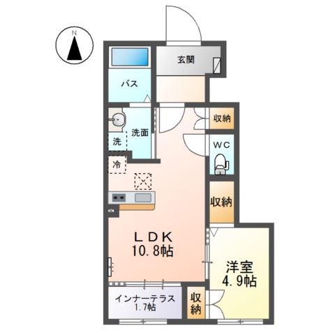 グランディオ(1LDK/1階)の間取り写真