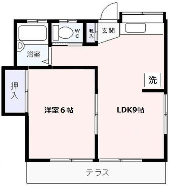 ハイツはなぶさ(1LDK/1階)の間取り写真