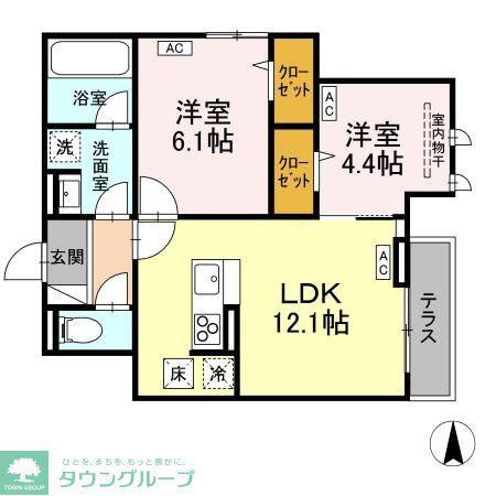 D-PRECIOUS深大寺東町(2LDK/1階)の間取り写真