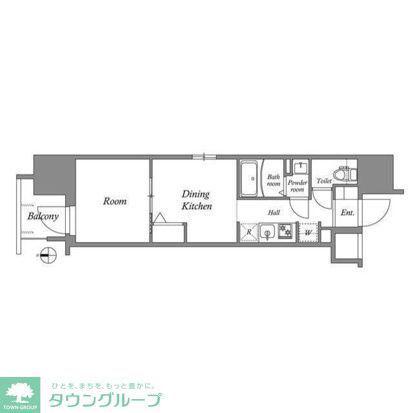 オーパスホームズ川口(1DK/13階)の間取り写真