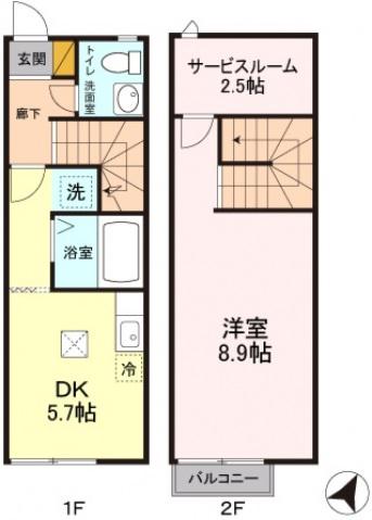 THE FIRST(1SDK/1階)の間取り写真