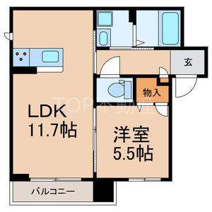 京成千葉線 千葉中央駅 徒歩11分 3階建 築10年(1LDK/3階)の間取り写真