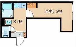グランコート矢口渡(1K/1階)の間取り写真