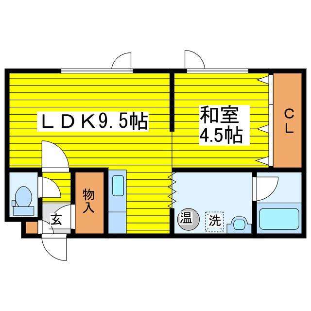 二階堂ビル(1LDK/3階)の間取り写真
