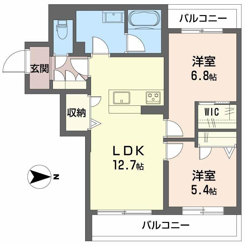 パール壽(2LDK/3階)の間取り写真