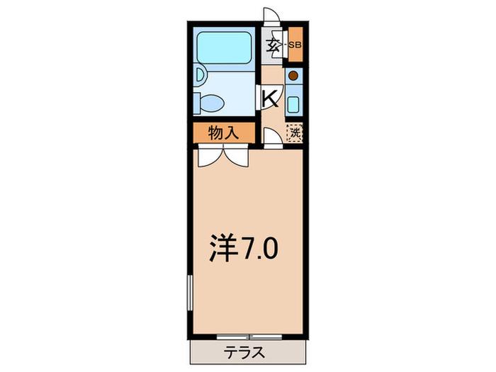 クリスタル温ハイツ(1K/1階)の間取り写真