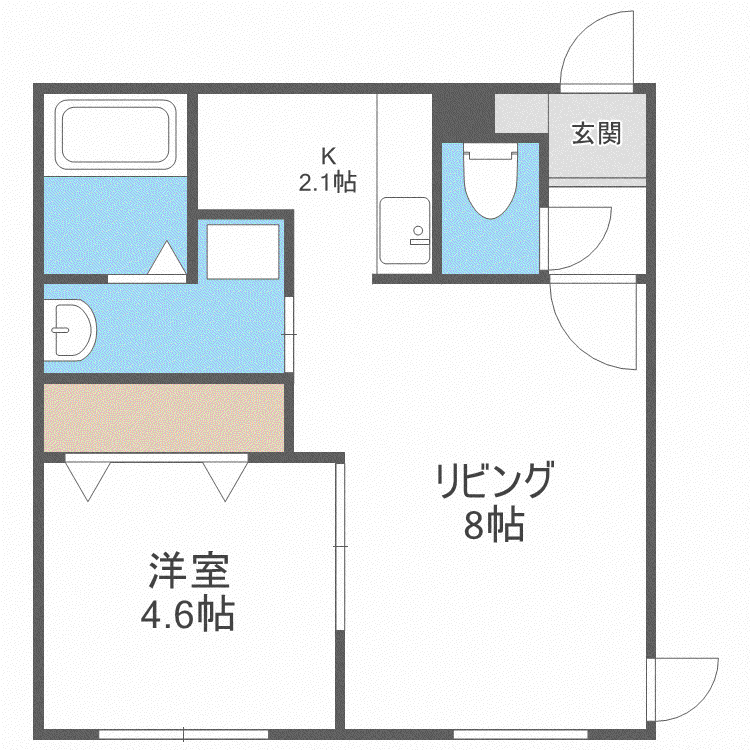 グランスクエアII(1LDK/2階)の間取り写真