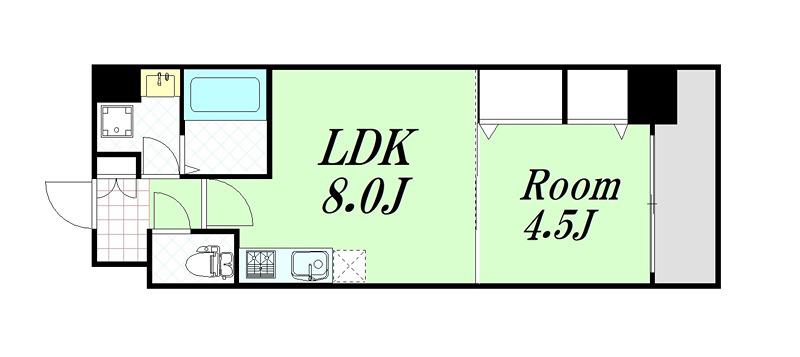 BRAVI新大阪(1LDK/2階)の間取り写真