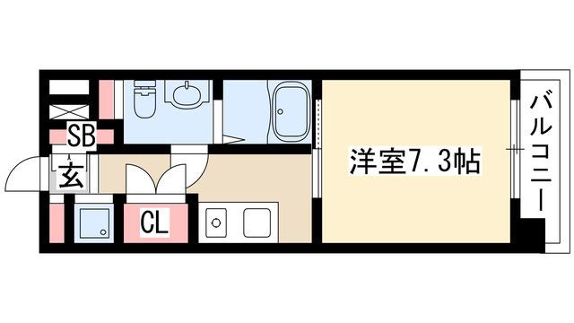 YS上前津(1K/9階)の間取り写真